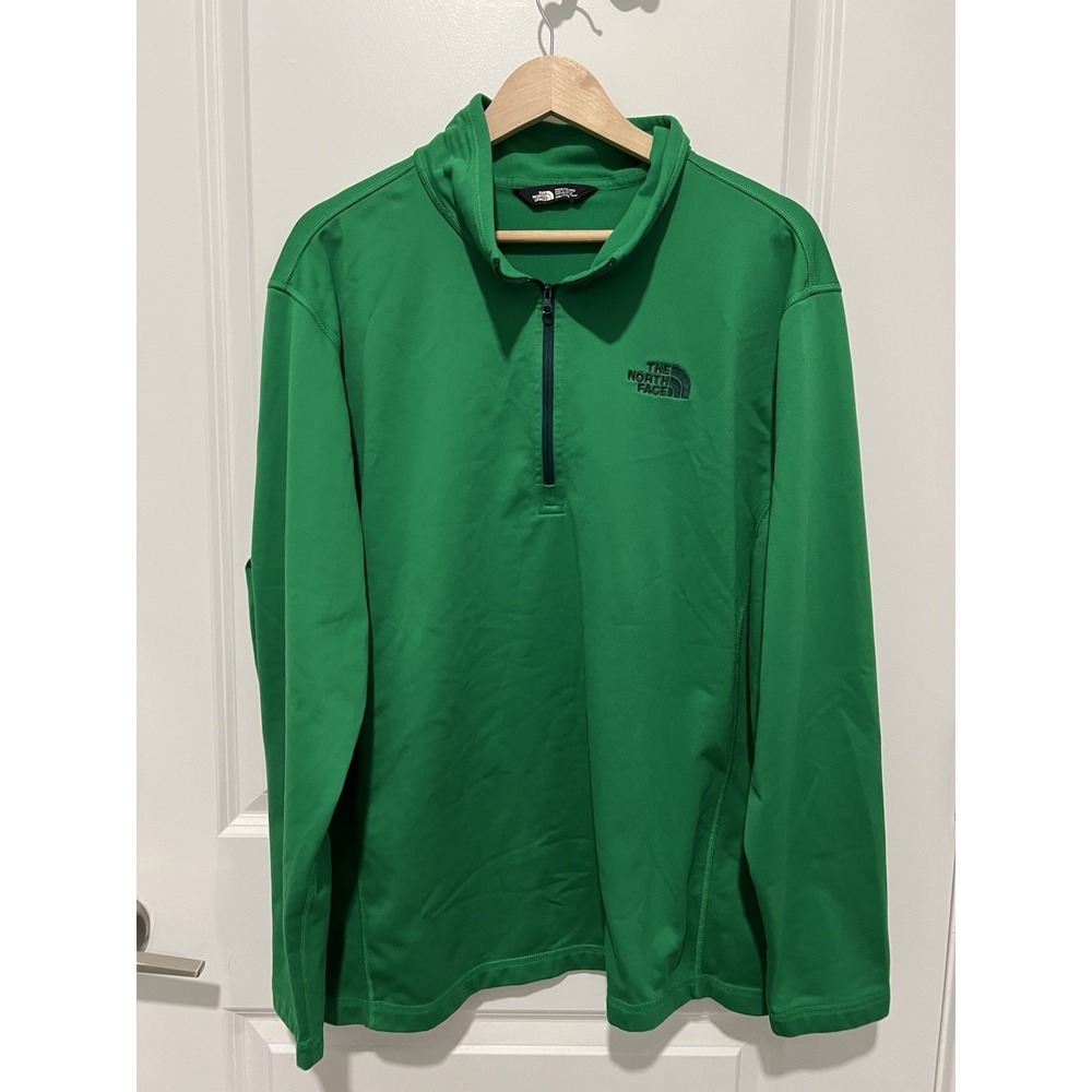 The North Face 1/4 Zip Pullover Men's Size XXL Green Polyester Shell